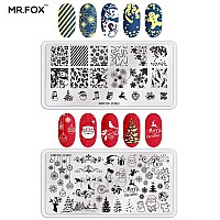 Mrfox Nail Stamping Plate Set 5Pcs Nail Art Stamp Kit Templates For Women With Plenty Of Images