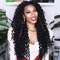 ToyoTree Ocean Wave Crochet Hair - 20 Inch 8 Packs Ombre Brown Crochet Braids Synthetic Braiding Hair Extensions (20 inch, T30)