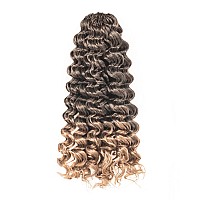 ToyoTree Ocean Wave Crochet Hair - 20 Inch 8 Packs Ombre Brown Crochet Braids Synthetic Braiding Hair Extensions (20 inch, T30)