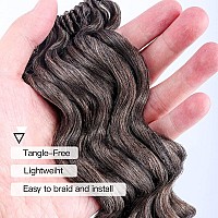 ToyoTree Ocean Wave Crochet Hair - 20 Inch 8 Packs Ombre Brown Crochet Braids Synthetic Braiding Hair Extensions (20 inch, T30)