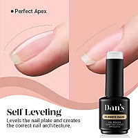 Dans Nails 15Ml Clear Rubber Gel Base Coat For Nails Soak Off Uvled Lamp Long Lasting Professional Manicure