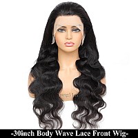 A FUTURE TONGMEI 30 Inch Lace Front Wig Human Hair,13x4 Body Wave Lace Front Wigs Human Hair Pre Plucked with Baby Hair 150% Density Frontal Wigs Human Hair for Black Women Natural Black