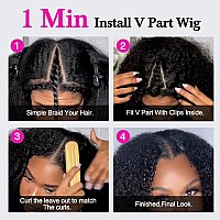 V Show V Part Deep Wave Human Hair Wigs Glueless For Women Human Hair No Leave Out Curly Wave Upgrade U Part Wigs 150 Density 2