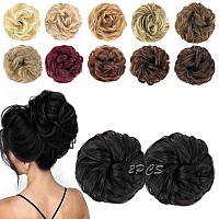 Morica 1Pcs Messy Hair Bun Hair Scrunchies Extension Curly Wavy Messy Synthetic Chignon For Women 1B