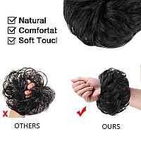 Morica 1Pcs Messy Hair Bun Hair Scrunchies Extension Curly Wavy Messy Synthetic Chignon For Women 1B