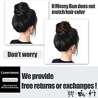 Morica 1Pcs Messy Hair Bun Hair Scrunchies Extension Curly Wavy Messy Synthetic Chignon For Women 1B