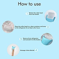 Ice Roller for Face, Eyes Massager, Wrinkles Puffiness Migraine Relief, Facial Self Skin Care Tool for Women (Blue)