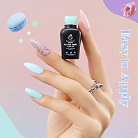 Beetles 23Pcs Gel Nail Polish Kitpastel Paradise Macaron Colors Bright Pink Green Blue Popular Nail Art Solid Sparkle Glitters