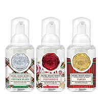 Michel Design Works Mini Foaming Soap 3Pack Set Vintage Plaid Peppermint Tartan