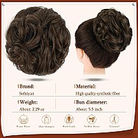 Sofeiyan Claw Clip Messy Bun Hair Piece Wavy Curly Hair Bun Clip In Claw Chignon Ponytail Hairpieces Synthetic Tousled Updo Hair