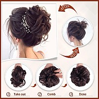 Sofeiyan Claw Clip Messy Bun Hair Piece Wavy Curly Hair Bun Clip In Claw Chignon Ponytail Hairpieces Synthetic Tousled Updo Hair