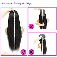 Straight Lace Front Wigs Human Hair 13X4 Hd Transparent Lace Front Human Hair Wigs For Black Women Glueless Brazilian Virgin Hair Lace Frontal Wig 180% Density Pre Plucked With Baby Hair Hairline