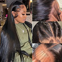 Bungiol 26 Inch Straight Lace Front Wigs Human Hair 10A Virgin Lace Frontal Wigs 13X4 Hd Lace Front Wigs Human Hair Wig With Bab