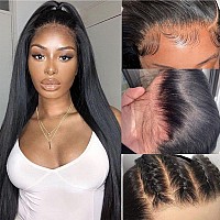 Bungiol 28Inch Lace Front Wigs Human Hair 180 Density 13X4 Hd Transparent Straight Lace Front Wigs Human Hair Pre Plucked Brazi