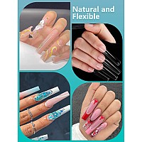 Lionvison 3Xl Clear Full Cover Square Nail Tips For Acrylic Nails Professional 504Pcs Extra Long Tapered Square Straight Nails