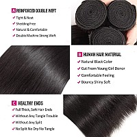 Straight Bundles With Closure Human Hair 20 22 2418 Brazilian Human Hair Bundles With Closure Straight 100 Unprocessed Virgin