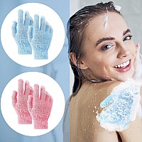 Sibba 2 Pair Bath Gloves For Shower Natural Loofah Exfoliating Wash Gloves For Body And Face Dead Skin Remover Double Sided Mi