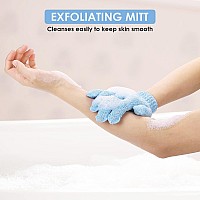 Sibba 2 Pair Bath Gloves For Shower Natural Loofah Exfoliating Wash Gloves For Body And Face Dead Skin Remover Double Sided Mi