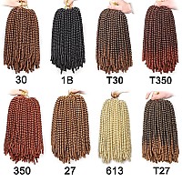 Xtrend 12 Inch 2 Packs Spring Twist Hair For Butterfly Faux Locks Mini Twist Crochet Braiding Hair Synthetic Fluffy Hair Extension For Black Women (PINK#)