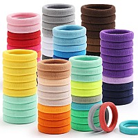 100Pcs Elastic Hair Ties Seamless Hair Band Ponytail Holder No Crease Damage Cotton Bands Hair Scrunchies For Thick Thin Hai