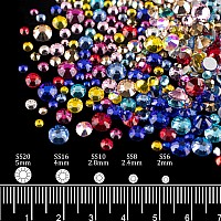 Flatback Crystals Rhinestones Kit Ab And Clear And Mixed Color Multi Size Glass Round Gems With Pickup Pencil And Tweezer For D