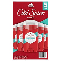 Old Spice Pure Sport Deodorant 24 Ounce Pack Of 5