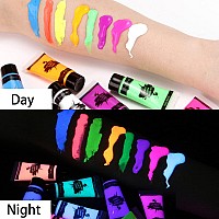 Uv Blacklight Neon Face Body Paint Meicoly 8 Tubes Blacklight Reactive Paintswater Based Washable Nontoxic Neon Party Suppl