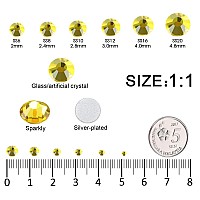 4240Pcs Flatback Yellow Rhinestones Glass Crystal Diamonds For Nail Art Crafts Tumblers Shiny Round With Tweezers And Picking Pe