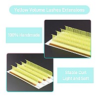 Colored Lash Extensions 007Mm Cc Curl Yellow Individual Volume Lashes Extensions 1320 Mix Length Color Eyelash Extensions For