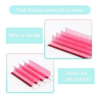 Colored Lash Extensions 007Mm Cc Curl Pink Individual Volume Lashes Extensions 1320 Mix Length Color Eyelash Extensions For Sa