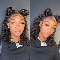 Jessica Hair Hd Transparent Lace Water Wave Lace Front Wigs Human Hair 13X4 Lace Front Wigs Wet And Curly Glueless Human Hair Wi