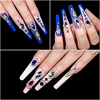 Nail Art Rhinestones Kit Round Beads Flatback Crystals Multi Shapes Glass Crystal Rhinestones For Nail Art Makeup Face Decor Cr