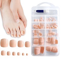 Addfavor False Toe Nails Glossy Solid Color Square Press On Toenails Short Full Cover Fake Toenails Acrylic Nail Tips For Women