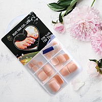 Addfavor False Toe Nails Glossy Solid Color Square Press On Toenails Short Full Cover Fake Toenails Acrylic Nail Tips For Women