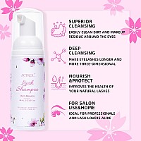 Actrol Eyelash Extension Cleanser 60Ml Natural Lash Extension Shampoo Cherry Blossom Professional Eyelid Foaming Cleanser Parabe