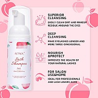 Actrol Eyelash Extension Cleanser 60Ml Natural Lash Extension Shampoo Peach Professional Eyelid Foaming Cleanser Paraben Sulfa