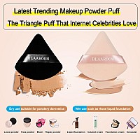 Blaaroom 12 Pieces Velour Pure Cotton Powder Puff Face Makeup Triangle Powder Puffs For Loose Powder Wet Dry Cosmetic Foundation