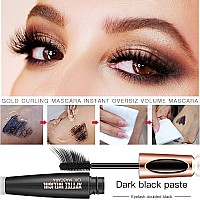 4 Pack 4D Silk Fiber Lash Mascara Extension Voluminous Fiber Mascara Waterproof Smudgeproof Mascara Longlasting No Flaking N