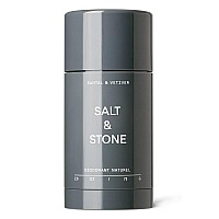 Salt Stone Sensitive Skin Natural Deodorant Duo 2 Pack Santal Vetiver Bergamot Hinoki For Women Men Aluminum Fr