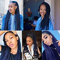 AFNOTE Dark Blue Braiding Hair Extensions 24 Inch 3 Packs Synthetic Jumbo Braiding Hair High Temperature Twist Crochet Braids Hair for Women (A28)