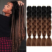 Aidusa Ombre Braiding Hair 5Pcs Synthetic Afro Braid Hair Extensions 24 Inch Color Hair For Women Braids Twist Crochet Braids 10