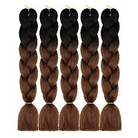 Aidusa Ombre Braiding Hair 5Pcs Synthetic Afro Braid Hair Extensions 24 Inch Color Hair For Women Braids Twist Crochet Braids 10