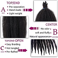 Zrq 3 Packs Springy Afro Twist Hair For Distressed Soft Locs Prefluffed Marley Crochet Braiding Hair 16 Inch Black Spring Twist