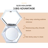 Shimmering Body Highlighter Makeup Palette Glitter Face Highlight Contouring Makeup Palette Smooth Glitter Powder Nose Eye Contour Palettes Glow Illuminator for Face & Body Women Cosmetics (Pearl White)