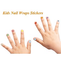 Little Kids Nail Stickers Full Nail Wraps Self Adhesive Nail Polish Decals For Kids Girls Nail Art Decoration Fun Including Rain