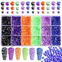 Fulztey 19200Pcs Rhinestones For Crafts 3D Mixed Size Crystal Rhinestones 6 Colors Gems Ab Rhinestones Flatback For Diy Crafts N