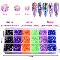 Fulztey 19200Pcs Rhinestones For Crafts 3D Mixed Size Crystal Rhinestones 6 Colors Gems Ab Rhinestones Flatback For Diy Crafts N