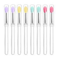 Lormay Silicone Lip Brushes With Transparent Handles And Caps Perfect Tools For Applying Cream Lip Mask Eyeshadow And Lipstic