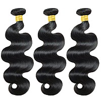 Human Hair Bundles 14 16 18 Inch Body Wave 3 Bundles Human Hair Brazilian Virgin Remy Wet And Wavy Black Weave Hair Bundles Do