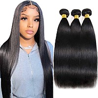 Straight 3 Bundles Human Hair 100 Unprocessed Remy Brazilian Virgin Hair 18 20 22 Inch Double Weft Weave Bundles Human Hair B